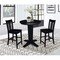 International Concepts 30 in. Solid Wood Round Top Dining Table with 2 Counter Height Stools in Black K46-30RT-23B-S102-2 - alternate 4